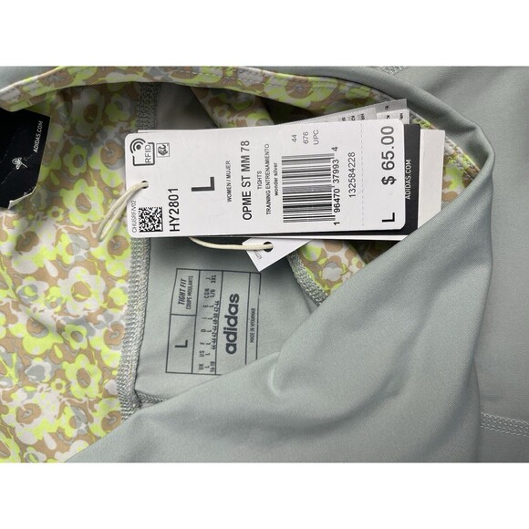 Adidas Optime Aeroready Training Tight Large High Rise 7/8 Wonder Silver NEW - Picture 5 of 11